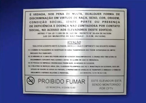 Placa corporativa em aço polido para fachada SP
