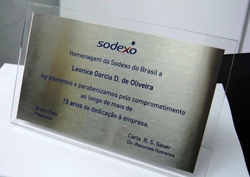 Placa de identificação em aço escovado para sala de reunião São Paulo