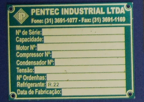 Placa de identificação em alumínio para uso externo SP