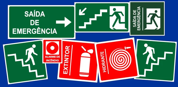 Placas indicativas em PVC para sinalização de emergência, extintor e hidrante em São Paulo